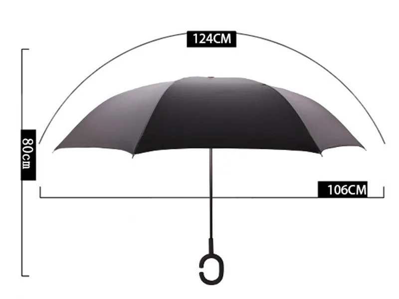 Options de couleurs DHL 40 Couleurs Inverse parapluies inversés avec la poignée C Double couche à l'intérieur du parapluie du vent4342415
