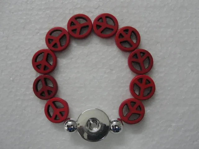 2016 New fashion 15mm Peace mark NOOSA pezzi con bottone a pressione gioielli turchese Noosa Bracciale bottoni a pressione mix i 12 pz / lotto Drop shipping