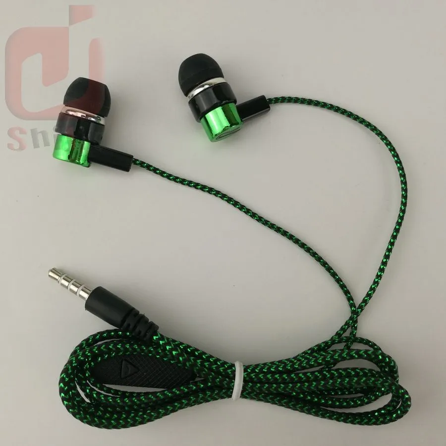 common cheap serpentine Weave braid cable headset earphones headphone earcup direct sales by manufacturers blue green 500ps