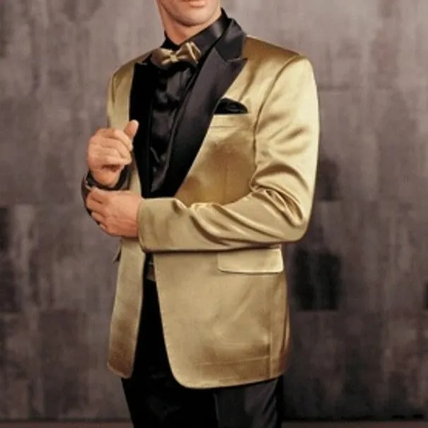 Custom Made Groom Tuxedos Najlepszy Man Peak Black Satin Lapel Groomsmen Najlepszy człowiek New Arrival Suits Wedding Garnitury (Kurtka + Spodnie + Bow + Hirle) J318