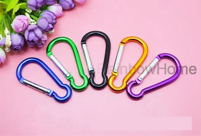 Carabiner 링 열쇠 고리 열쇠 고리 야외 스포츠 캠프 스냅 클립 후크 열쇠 고리 하이킹 알루미늄 금속 스테인레스 스틸 하이킹 캠핑 로고