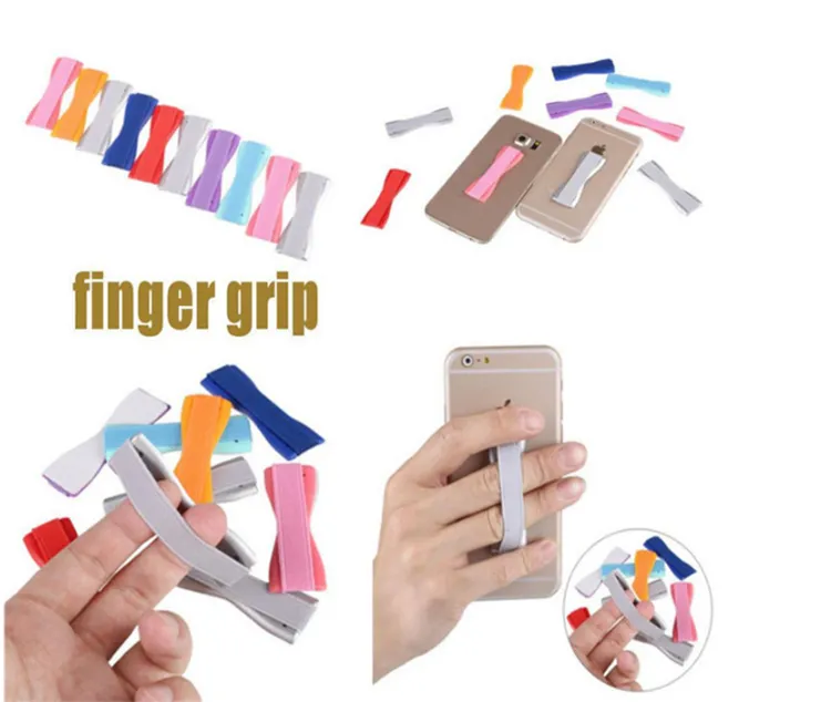 Ny ankomst Grip Hold -enhet med One Finger Universal Cell Phone Strap Soft Elastic Band Holder för alla enheter2523553