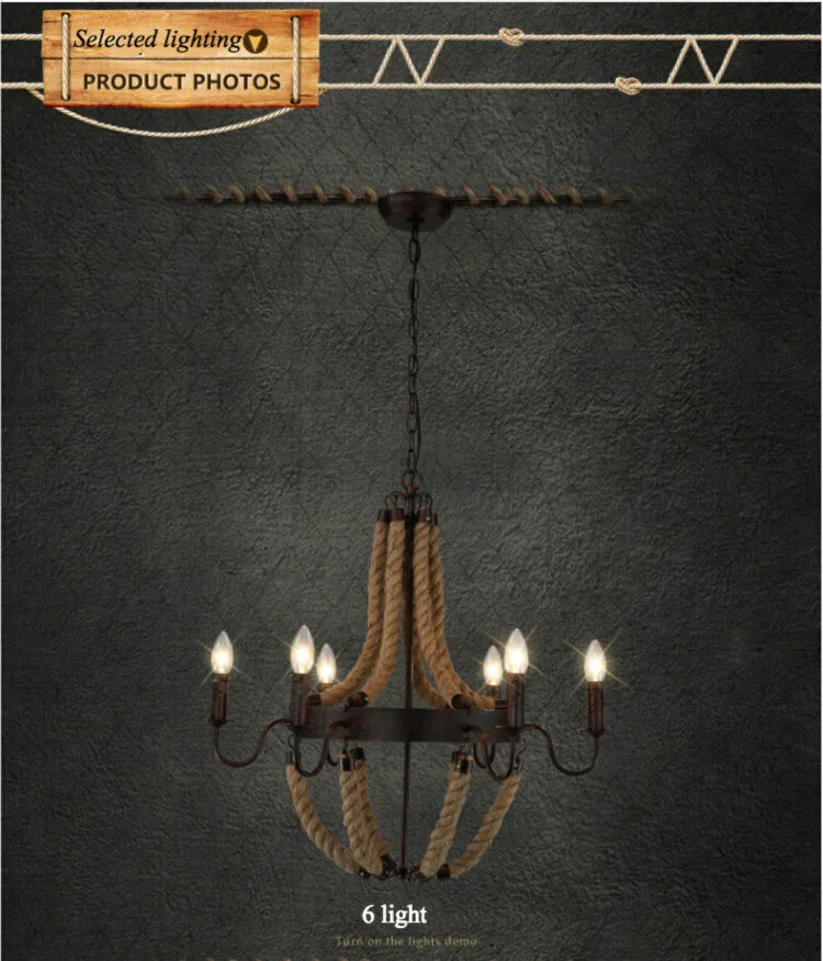 Роскошные ретро -веревки промышленные подвесные лампы Edison Vintage Restaurant Living Bar Light American Style Nordic осветительные приспособления