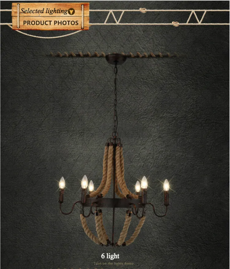 مصابيح قلادة رجعية فاخرة الحبل الصناعي Edison Vintage Restaurant Bar Light American Style Mistures Nordic Lighting Tiptures