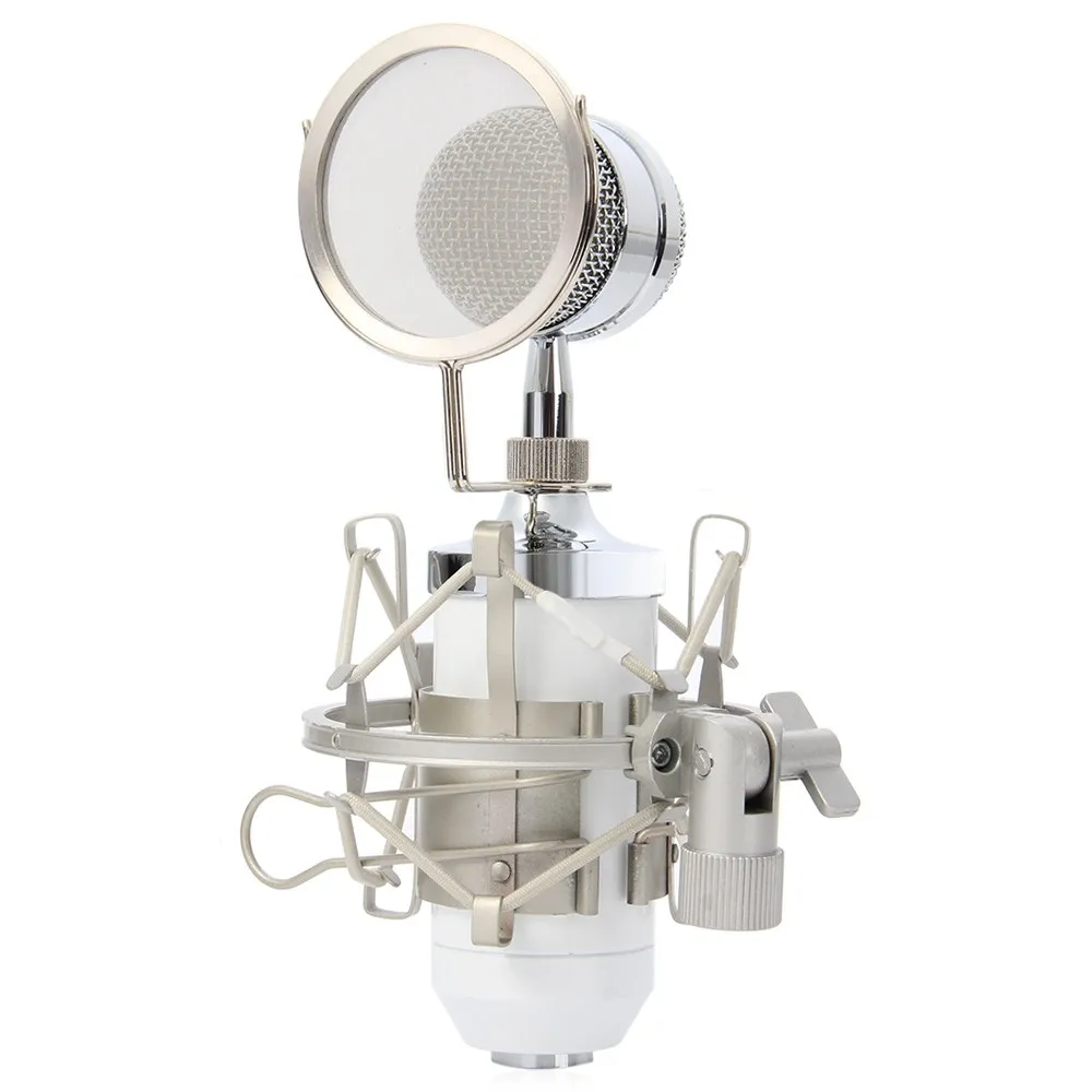BM8000 Professional Sound Studio Nagrywanie Mikrofon Przewodowy 3.5mm Holder Plug Stand HolderF Filtr do KTV Karaoke