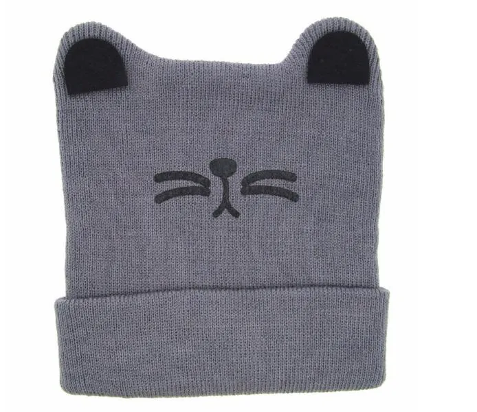 Cartoon Cat Ear Toddler Hats Winter Milk Boy Baby Caps Warm Knitted Newborn Hats Infant Girls Beanies Skullies