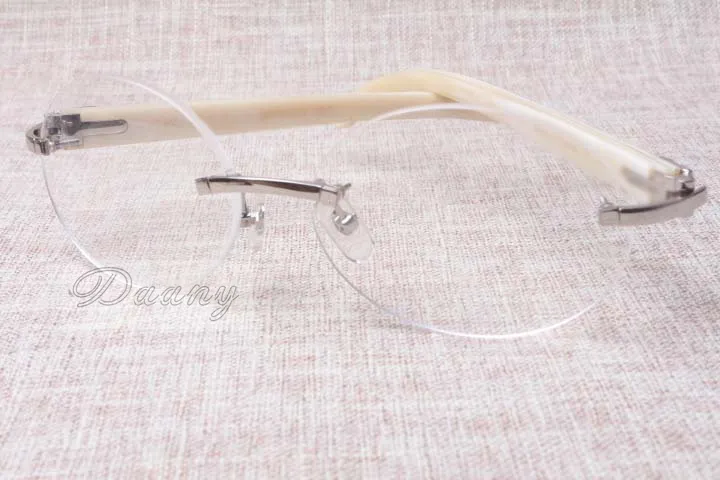 -vente de haute qualité luxe cadre rond 8100903 cornes blanches naturelles lunettes mode lunettes de loisirs personnalisées size54-18-14295f