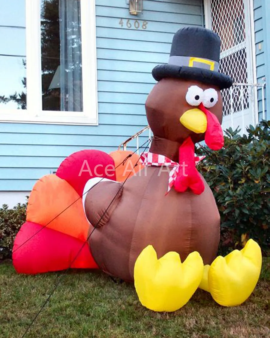 Oxford Fabric For Thanksgiving Promotion Giant Inflatable Turkey