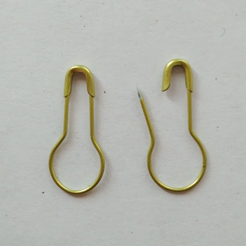 light yellow color pear shaped safety pin, stitch marker, good for DIY craft, hang tags