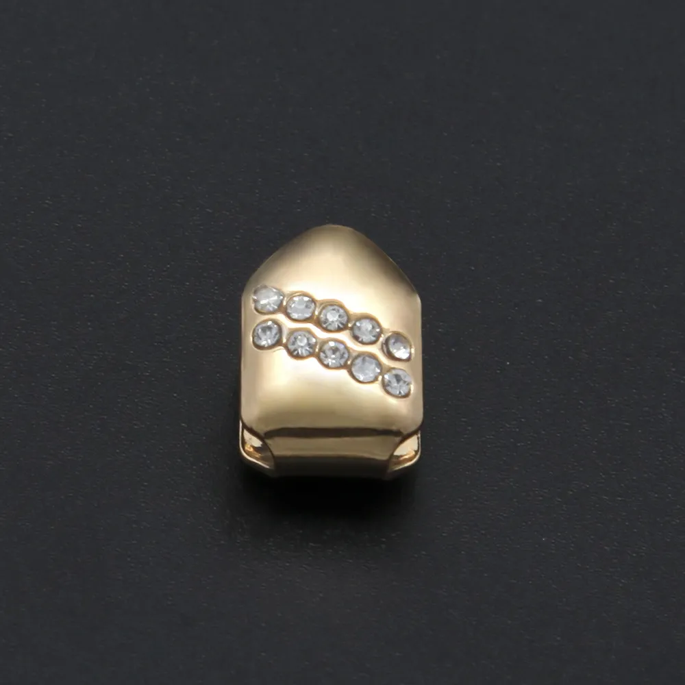 Новый заказ Fit Gold Rosegold Silver Gun покрыло Hip Hop Single Tooth Grillz Cap Top Bottom Гриль золотые зубы колпачки