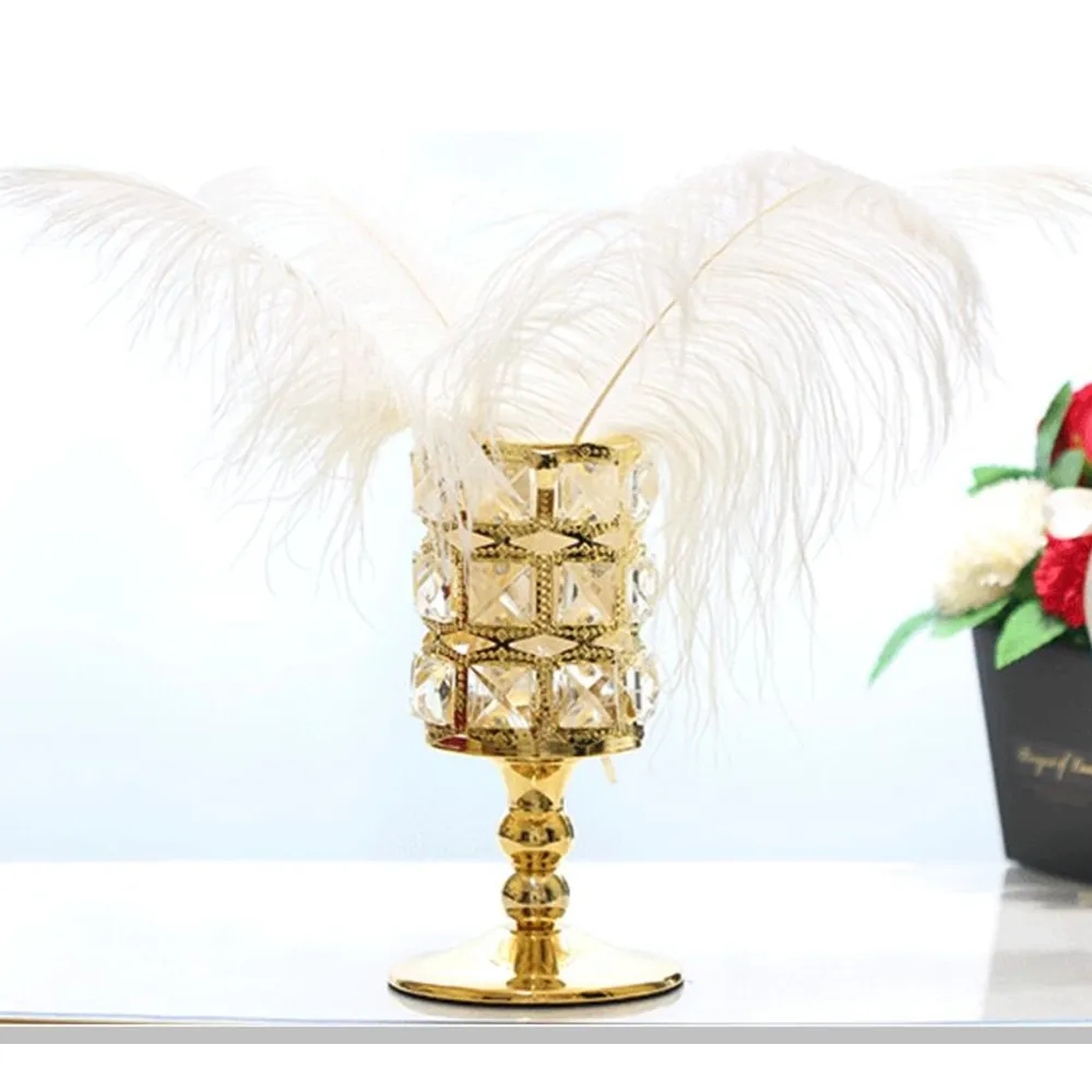 Новый Свой Металл Золото одинокая свеча Кристаллы Holder Именная канделябры Centerpiece Домашнее украшение Подсвечники 3 Размер