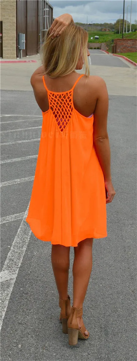 Sexy Casual Mouwloze Jurken Vrouwen Zomer Avondfeest Strand Jurk Korte Chiffon Mini Jurk BOHO Dameskleding