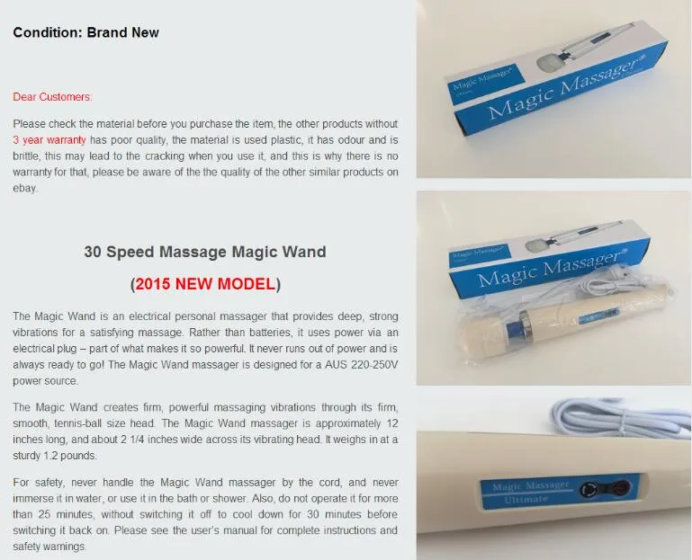 AV Wand Vibrators 30 Speed Powerful Handheld Full... From Monalisa2013,  $9.14 | DHgate.Com