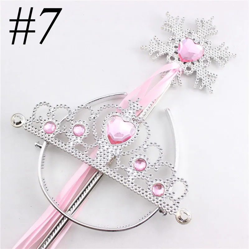 Snowflake ribbon wands crown set fairy wand girl Christmas party snowflake gem sticks magic wands headband princess crown tiar2399165