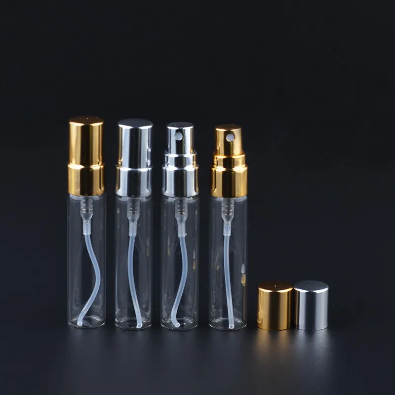 2 5 10 ml Högkvalitativ Parfum Travel Spray Bottle för parfym Portable Tomt kosmetiskt fall med aluminiumpump F2017337