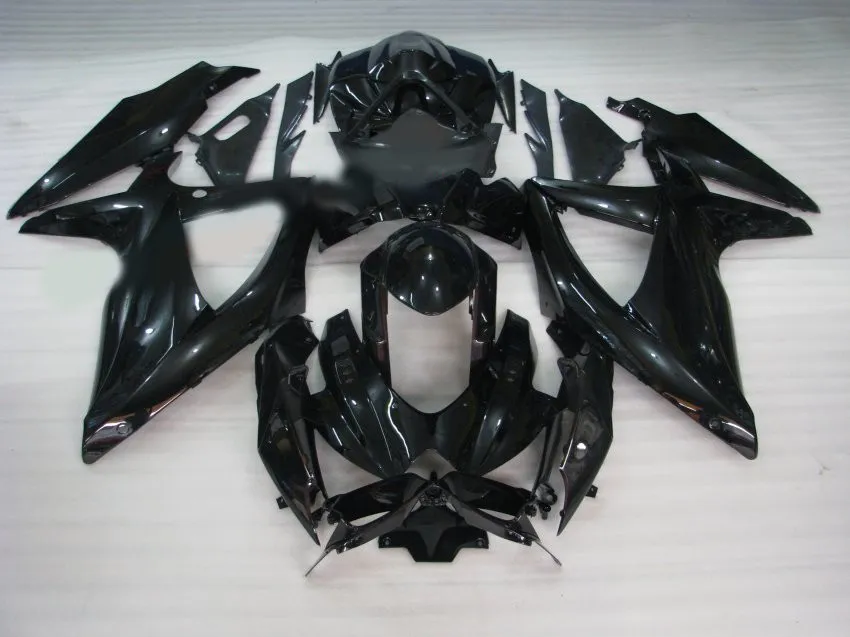 Injection molded fairings for Suzuki GSXR600 08 09 10 glossy black fairing kit GSXR750 2008 2009 2010 OI27