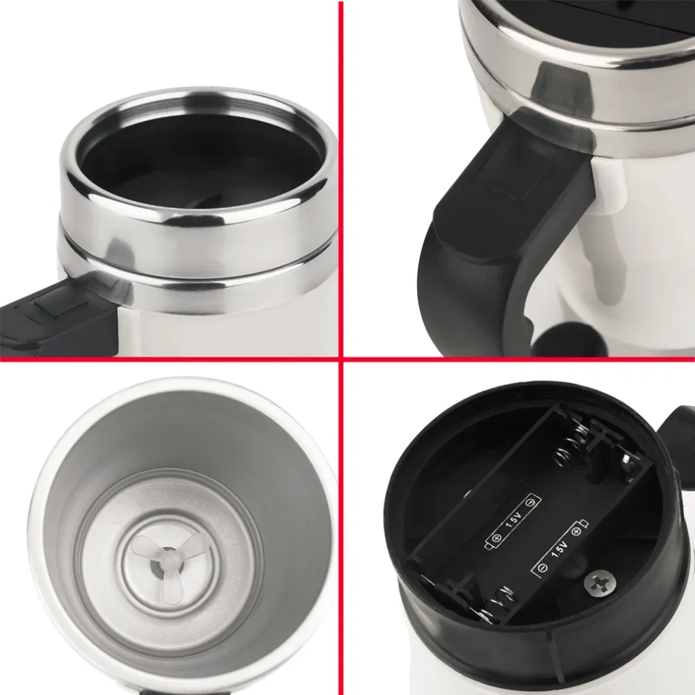 i in acciaio inox pigro auto agitazione tazza miscelazione automatica tè latte tazza di caffè regalo la casa dell'ufficio