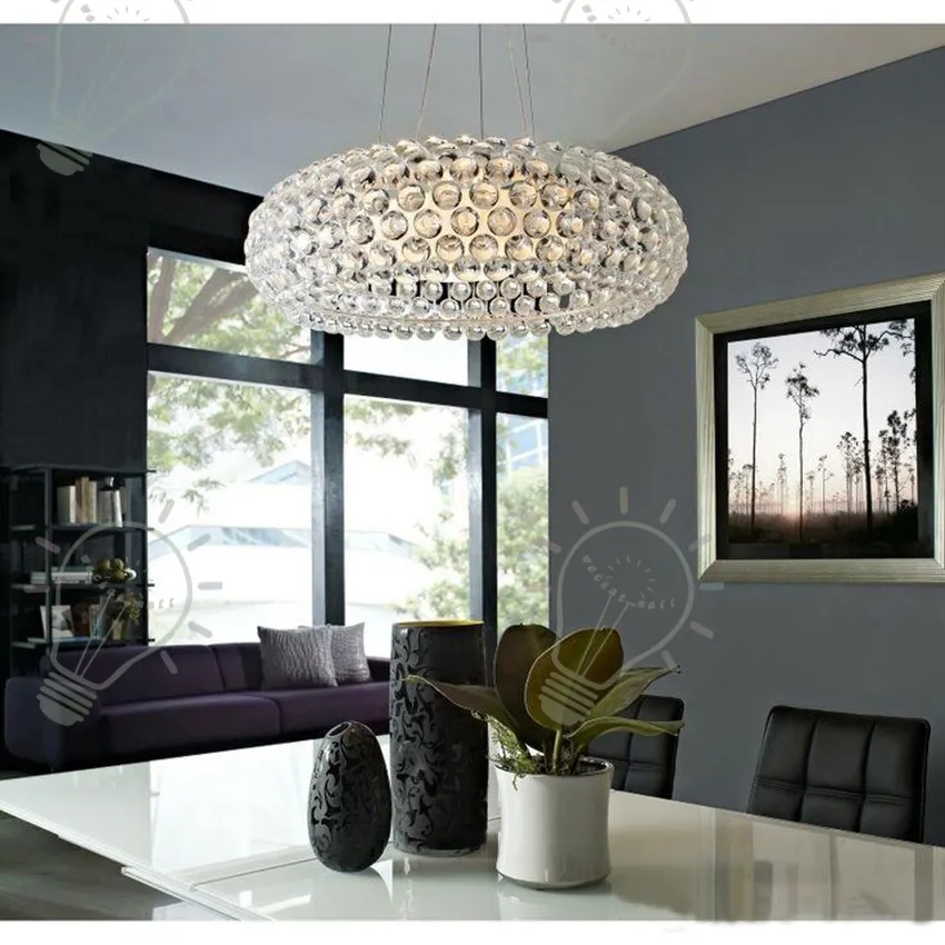 Pendant Light Foscarini Caboche Chandelier Clear Transparent/Amber Acrylic Ball Pendent Lamp Ceiling Lamp Hanging Light Restaurant