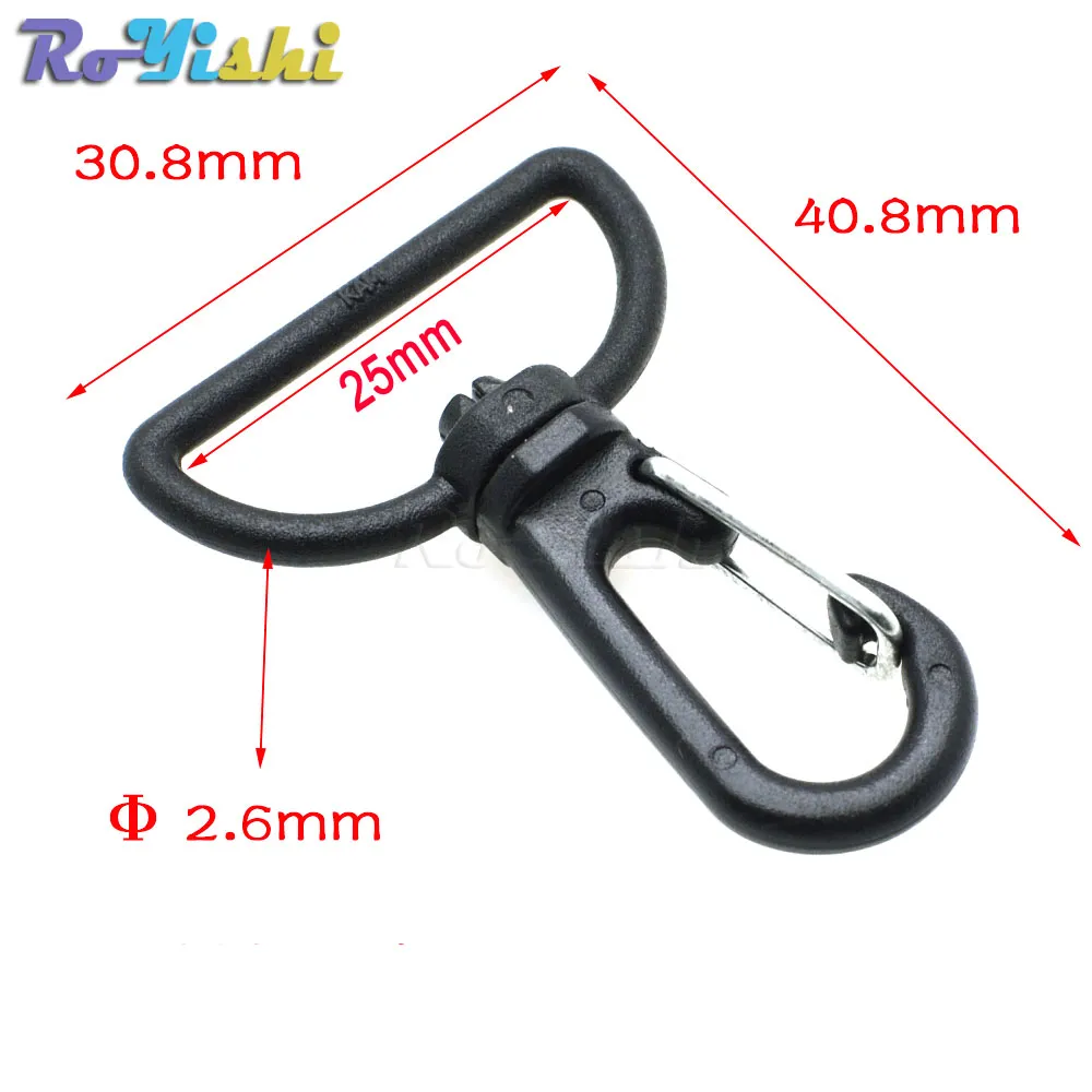 Plastic Black Rotating Swivel Snap Hook Buckle For Weave Paracord