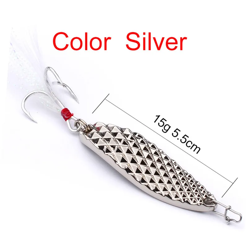 Hot Atificial Metal Spoon Wędkarskie Przynęty 5g 10g 15g 20g Silver / Gold Spinnerbaits Vib Blades Lure Spinner Bait