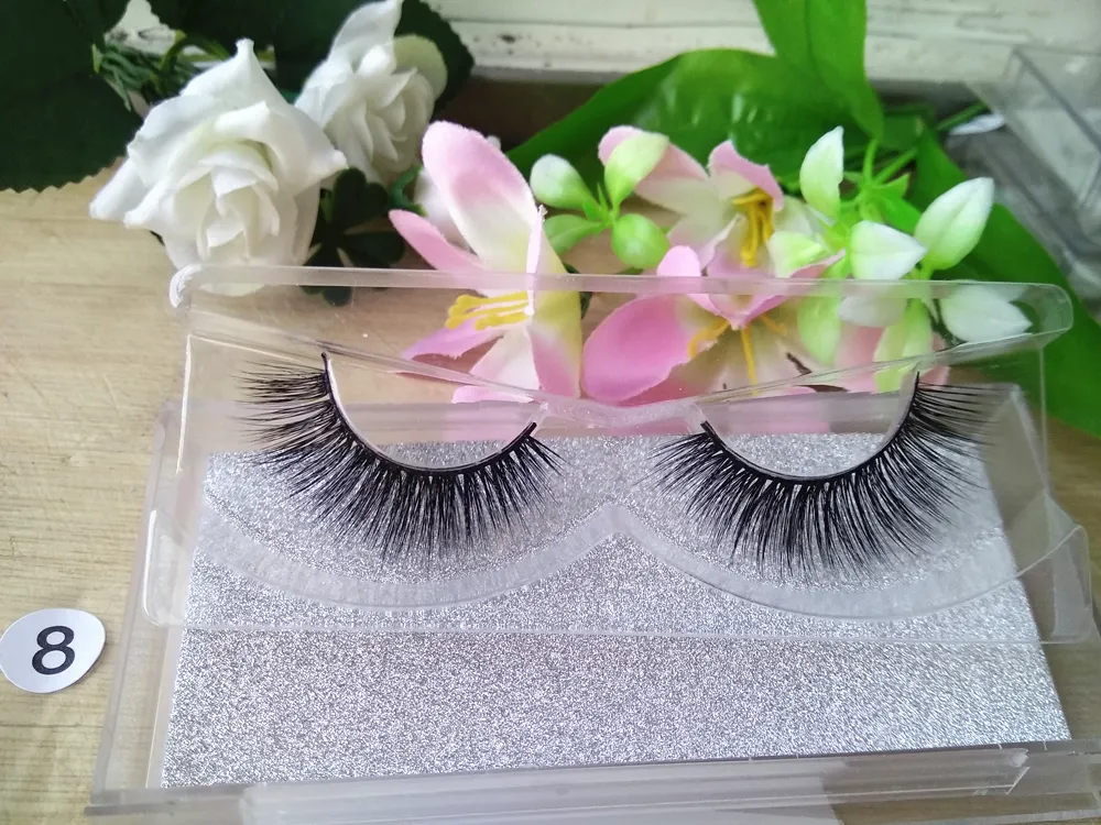 Natural Mink Strips Thick Cross False Eyelash 3D lashes Extensions factory supply for sale