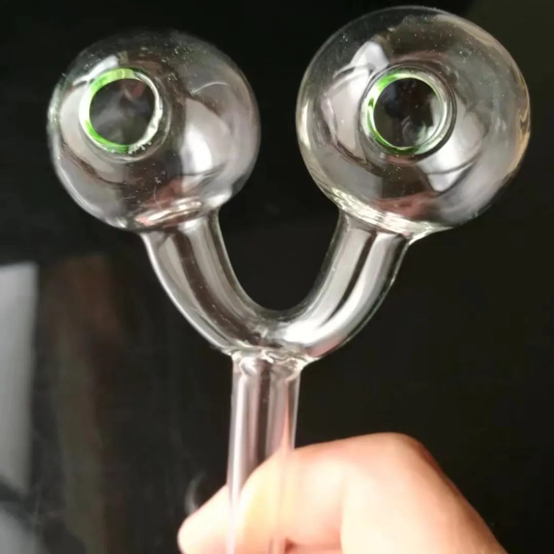 2023 New Glass double Burner glass pipe skull Smoking Tube water pipe with double joints for dry herb