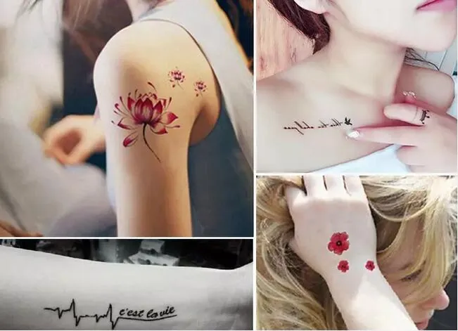 Heiße 200 Stile Tattoo-Aufkleber, wasserdicht, temporäre Körperkunst, Tattoo-Aufkleber, gefälschte Tattoos für Frauen und Mädchen