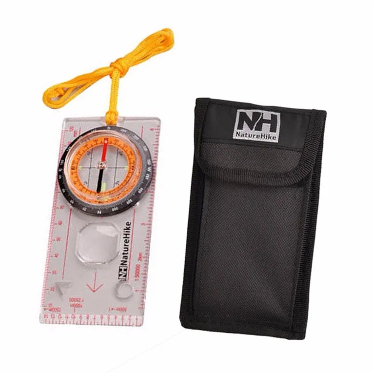 NH15A001-F boussole transparente chaude Guide de direction Orientation Scouts Armée Survie Camping En plein air en gros