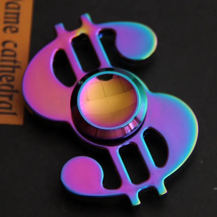 Hand Spinner spiral dollar Template Rotation Time Long Funny aluminum alloy toy Metal EDC Fidget Spinner For Kids Adults Anti Stress Toys