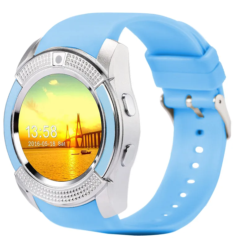 Original Sport Watch Full Screen Watch Smart V8 لـ Android Match Smartphone Support TF SIM بطاقة Bluetooth Smartwatch PK GT08 DZ09