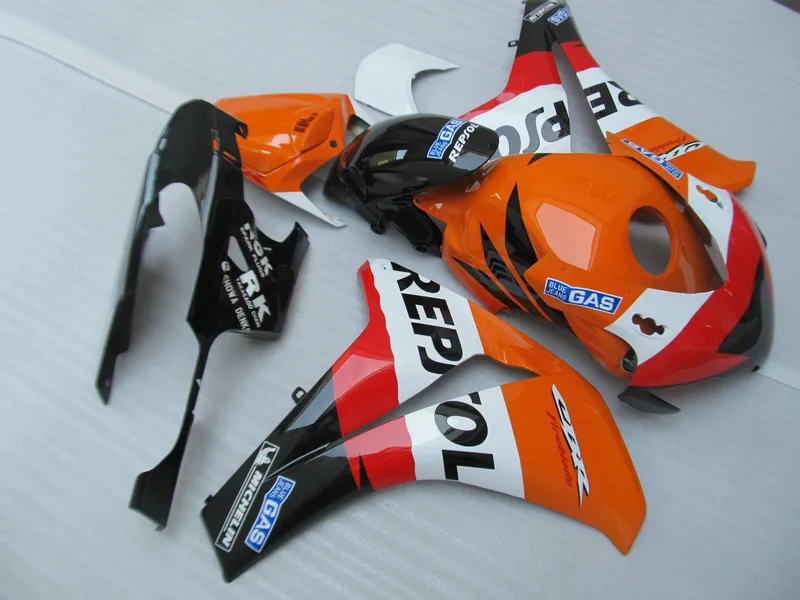 Injeção moldada livre 7 presentes carenagem kit para HONDA CBR1000RR 2008-2011 laranja preto carenagens conjunto CBR1000RR 08 09 10 11 OT20