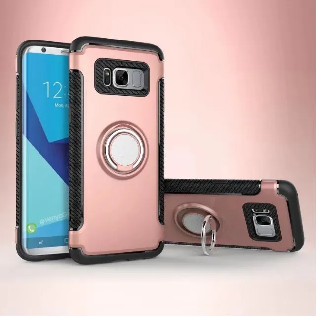 For Iphone Case Cover Suction Sheath Metal Ring Bracket Car Magnet Armor Tpu + + X 8 6 6S Plus 7 7 8 Plus Galaxy S8 S8 Plus S7 S7 Edge 200