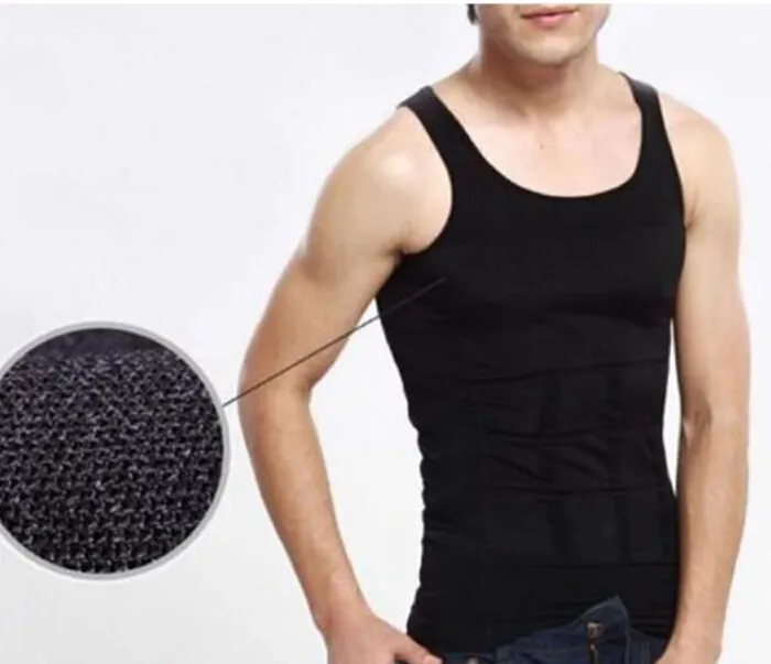 Mannen afslanken body shaper buik vettige tank tops vest shirt korset compressie bodybuilding ondergoed278P