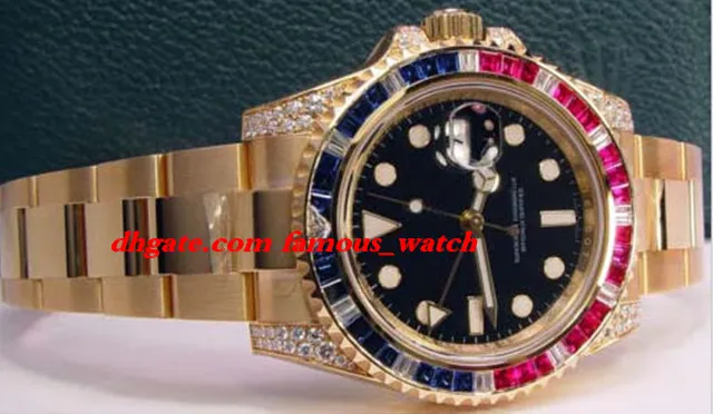 Nowa moda luksusowa bransoletka ze stali nierdzewnej II czarna tarcza Sapphire Ruby Diamond Bezel 116758 Watch Kesterka 40 mm Mechanical Man Watch270e