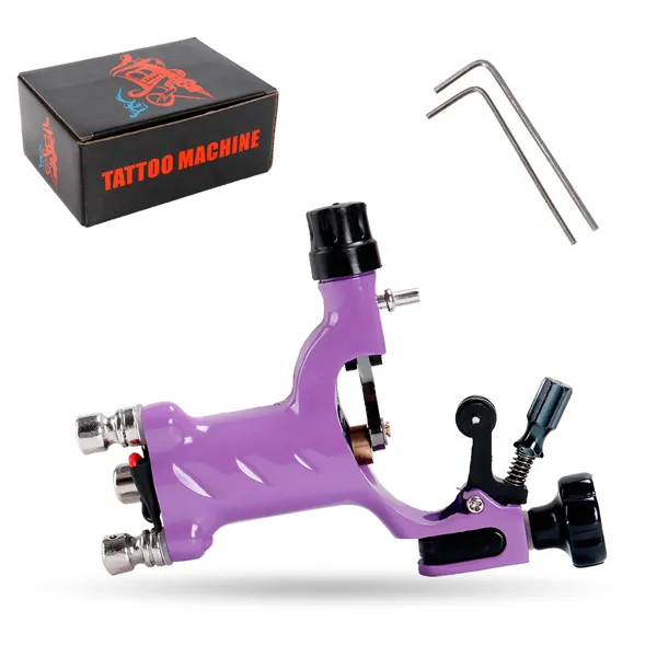 Sales! Dragonfly Rotary Tattoo Machine Gun Purple Color For Tattoo Needle Ink Cups Tips Grips Kit