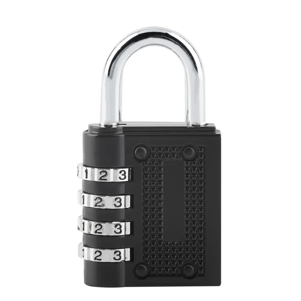 Black 4 Dials Resettable Combination Password Lock Safe Door Locker Pad Lock Padlock For Travel Luggage Suitcase hot search