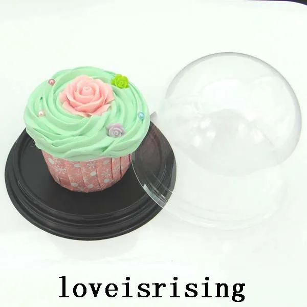 100 sztuk = Clear Plastic Cupcake Cake Dome Favors Boxes Container Wedding Party Decor Pudełka Wedding Cake Dostawy