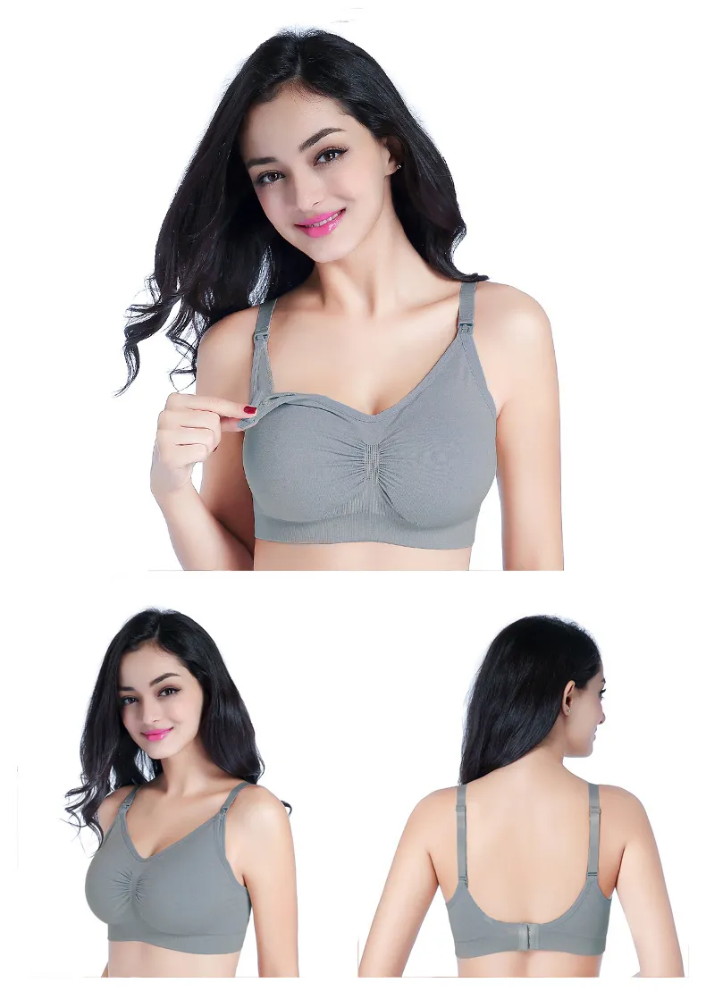 Front Opening Button No Rims Postpartum Breast Feeding Bra Adjustment For Pregnant Women Anti Droop Nursing Bra For Women