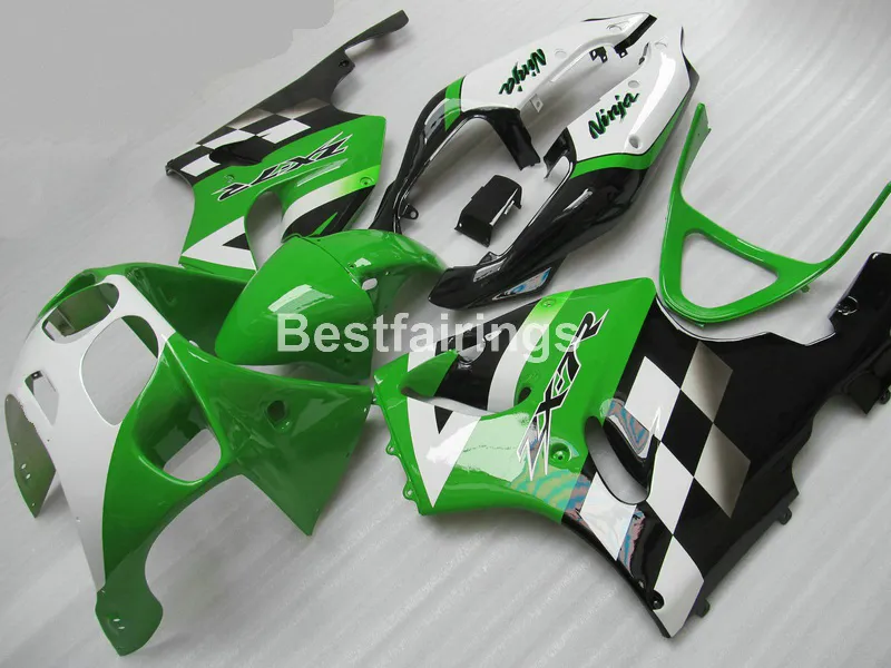 Kit carenatura completo in ABS carene Kawasaki Ninja ZX7R 1996-2003 verde bianco nero set ZX7R 96-03 TY62