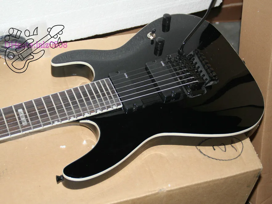 Custom Shop Preto 7 Cordas Guitarra Elétrica um pedaço pescoço Muito Beleza Tremolo dispositivo 7 Cordas Guitarras