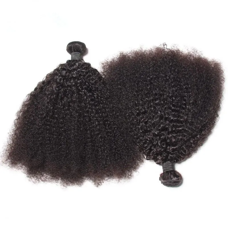 Brasilianische Afro verworrene lockige Bundles Menschenhaareinschlagfaden natürliche schwarze Remy Haarverlängerungen für schwarze Frauen versandkostenfrei Afro verworrenes lockiges Haar