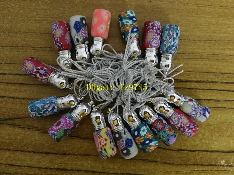 100 stks / partij gratis verzending 3ml polymeer klei parfumflessen 3cc lege roller balfles auto hanger