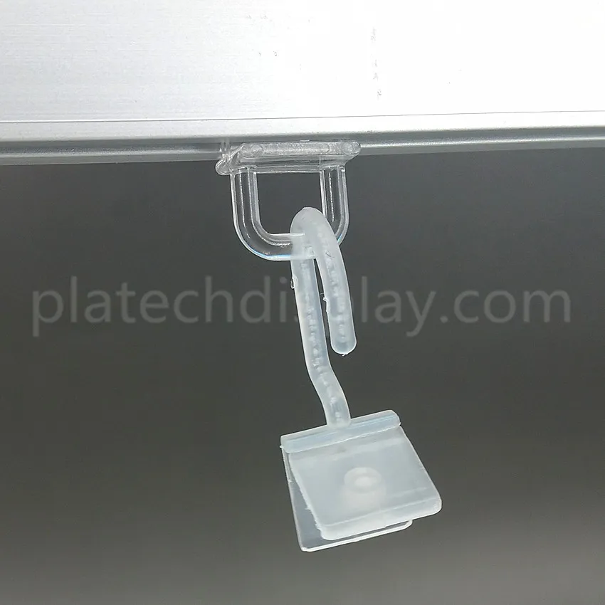 Plastik Asılı Askı Toka Hooks Özel Temizle PVC Korumalı Kapak Film Süpermarket Mağazalar Için Promosyon 100 adet