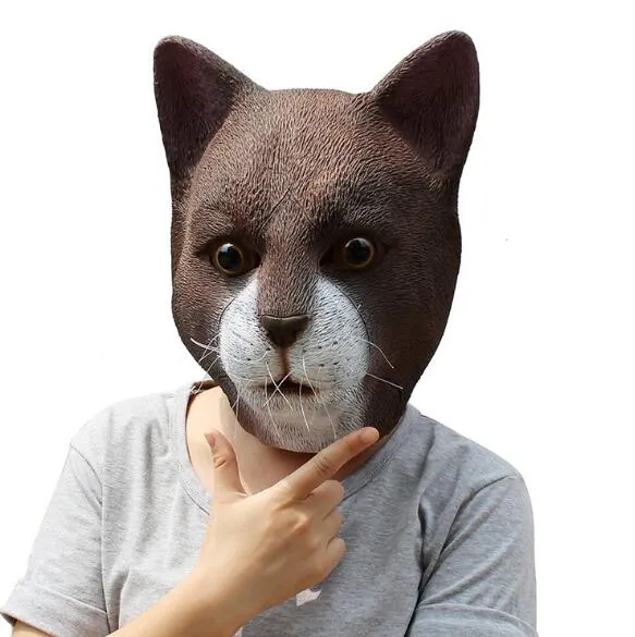 Alta Qualidade Realista Halloween Máscara Cabeça de Gato Preto Látex Chapelaria Meow Estrela Adereços Festa de Dança Bola Mostrar Máscaras de Desempenho Cosplay Adereços