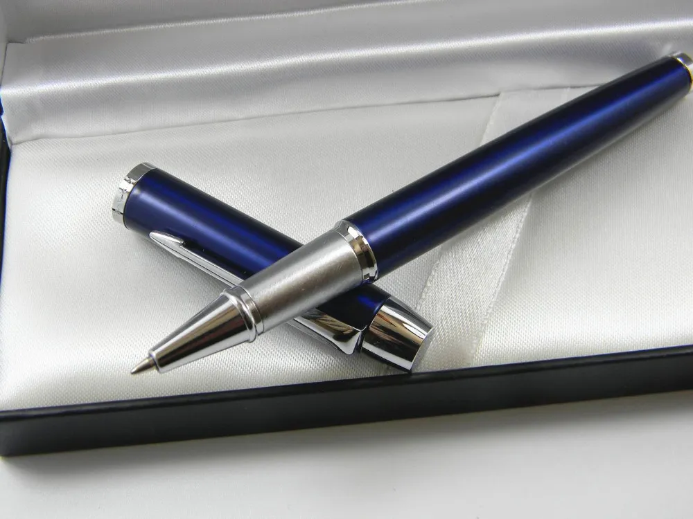 2pc office IM Series Blue With Silver Arrow Clip cadeau stylo à bille roulante en métal