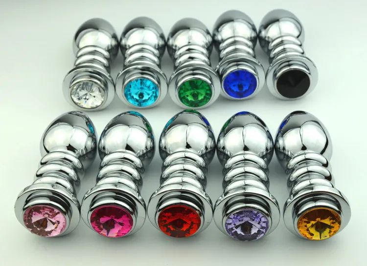 Unisex Butt Toys Metal Butt Plugs Metal Anal Plug Butt Booty Beads Stainless Steel Crystal Jewelry Sex Products