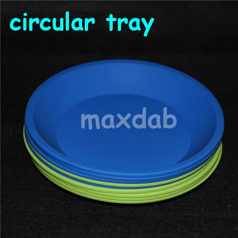 box wholesale silicone dishs tray blue yellow green Deep Dish Round Pan 8" titanium nail domeless fit for glass bong pipes