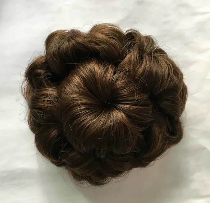 Clip In On synthetic hair flowers hair bun chignons012344241472