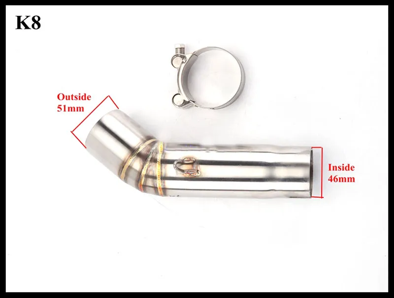 TKOSM دراجة نارية معدلة العادم معرف: حالة الانحناء الأمامي 51MM لسوزوكي GSXR600 GSXR750 الصغيرة K6 K7 K8