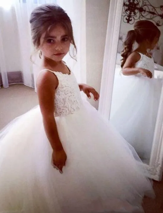 Abiti da bambina in pizzo con applicazioni di spaghetti, abito da ballo, abiti carini ragazze di fiori, bellissimi abiti formali bambini221w